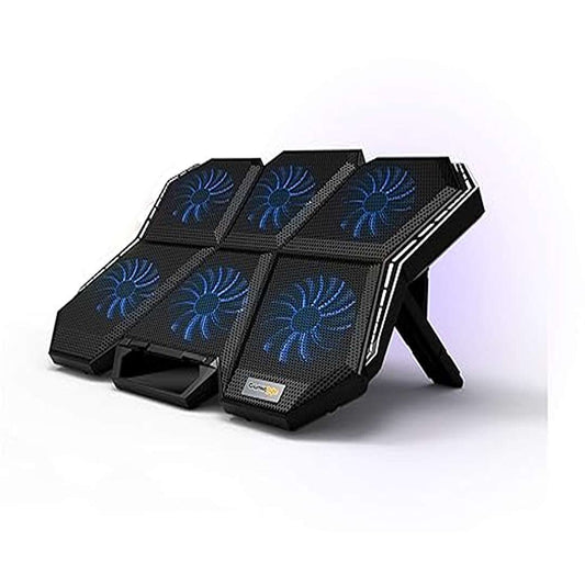 LX INDIA Cooling pad Cosmic Byte Meteoroid Laptop Cooling Pad with 6 Fan upto 17 inch laptops (Black/Blue)