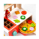 LXINDIA Toys Cots and Cuddles Wooden Pizza Making Pretend Play Set with Oven for Kids