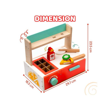 LXINDIA Toys Cots and Cuddles Wooden Pizza Making Pretend Play Set with Oven for Kids