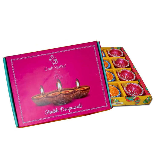 LX INDIA Diyas CraftVatika Clay Diyas Diya Deepak Batti Diya