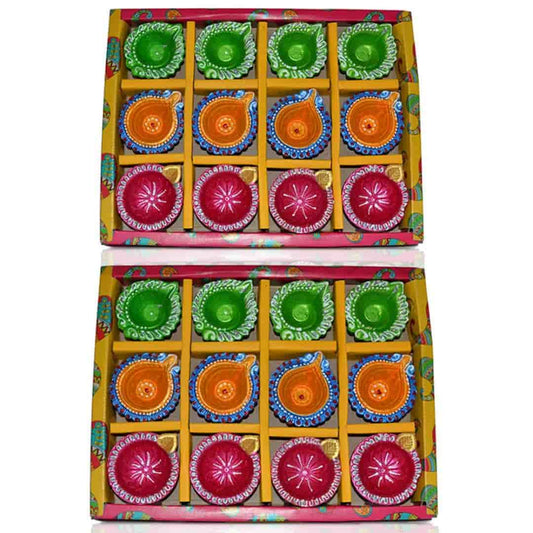 LX INDIA Diyas CraftVatika Clay Diyas Diya Deepak Batti Diya