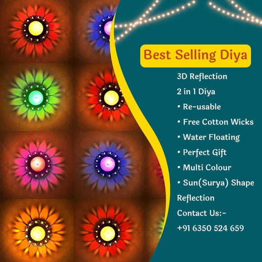 LX INDIA Diyas CraftVatika Diyas for Diwali Decoration Item for Home Decor 12 Designer Transparent Diya