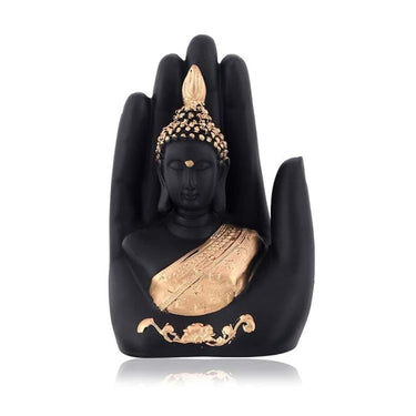 LXINDIA Show Piece CraftVatika Golden Handcrafted Palm Buddha Idol for Home