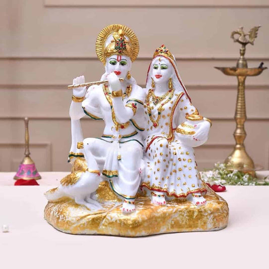 LXINDIA Show Piece CraftVatika Marble Radhe Krishna Statue