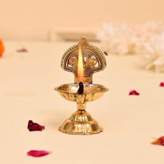 LX INDIA Diyas CraftVatika Pure Brass Kamakshi Tilak Diya