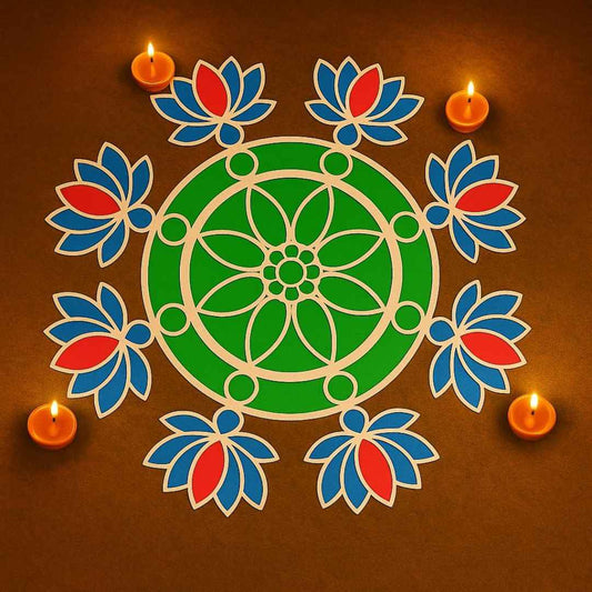 LX INDIA Rangoli Craftvatika Rangoli Design for Diwali Decoration Item for Home and Diwali Gifts