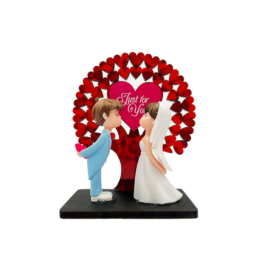 LXINDIA Show Piece CraftVatika Romantic Love Couple with Umbrella Statue Showpiece