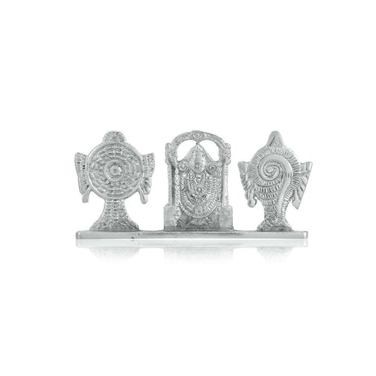LXINDIA Show Piece CraftVatika Tirupati Balaji Symbol Stand Shankh Chakra