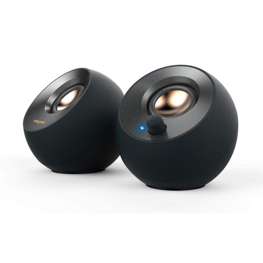 LX INDIA Speaker Creative Pebble V2 - Minimalistic 2.0 USB-C Powered Desktop Speakers - Black