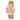 LX INDIA Watch for Women Pink CRESTELLO Rose Gold Plated Mesh Chain Analog Wrist Watch for Women