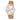 LX INDIA Watch for Women White CRESTELLO Rose Gold Plated Mesh Chain Analog Wrist Watch for Women