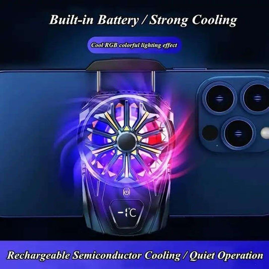 LX INDIA Mobile Cooler Cubonic Rechargeable Battery Semiconductor Mobile Radiator Cooling Fan (SL-02 with LED Dispaly)