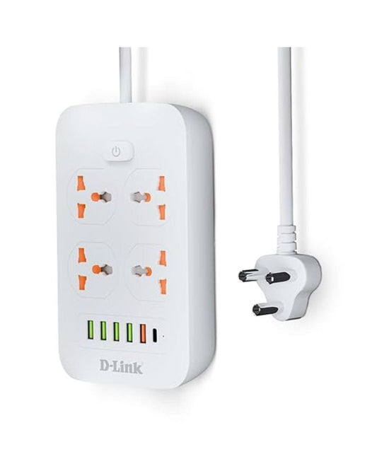 LX INDIA Smart Extension Code D Link Power Strip with 4 Universal Sockets
