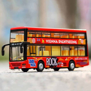 LXINDIA Toys DARVICE Long Double Decker Bus Red