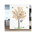 LX INDIA Wall Stickers Decal O Decal Orange Tree with Birds Cage and Nest Self Adhesive Wall Sticker