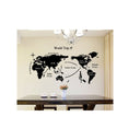 LX INDIA Wall Stickers Decals Design 'World Map' Wall Sticker (PVC Vinyl, 90 cm x 60 cm, Black)