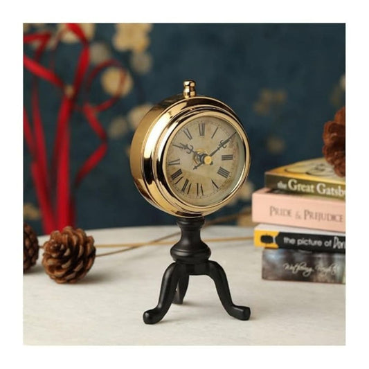 LX INDIA Antique Table clock Decor de Maison Handcrafted Chrono Aesthetic Table Clock