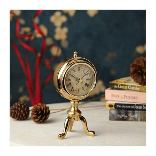LX INDIA Antique Table clock Decor de Maison Handcrafted Chrono Aesthetic Table Clock