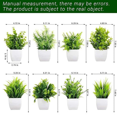 LXINDIA Plants Dekorly Artificial Potted Plants (Set of 8)