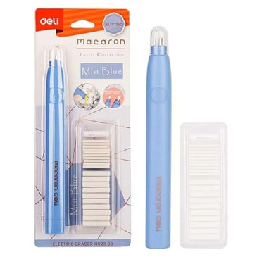 deli Electric Eraser with 20 Refills (Pack of 1) Blue