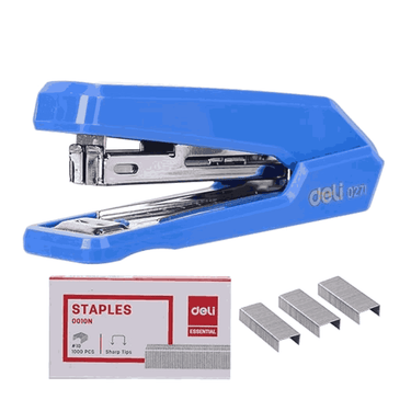 LXINDIA desk essential deli Pro Series Office Stapler with 1000 No 10 Staples (Blue)