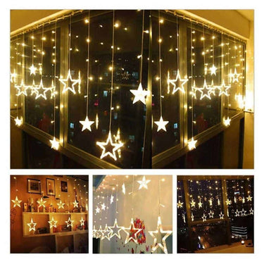 LXINDIA Fancy Lights Desidiya 12 Stars 138 Led Curtain String Lights (Pack of 1)