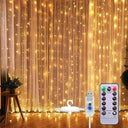 LXINDIA Fancy Lights Desidiya 8 Modes Curtain Strip Lights (Warm White)