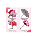 LXINDIA Umbrella Destinio Umbrella for Women 3 Fold UV Coated(Printed Pink)