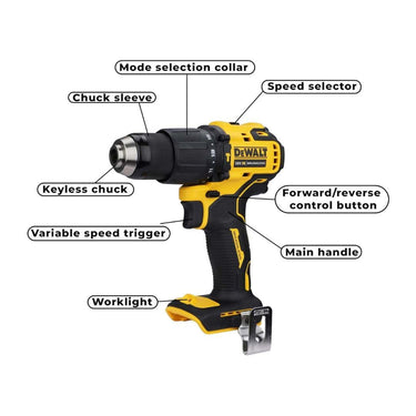 LXINDIA Corded and Cordless Drills DEWALT (DCD709N XJ) Reversible Hammer Drill Machine