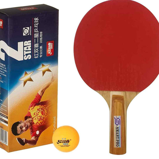 LX INDIA Table Tennis Racquets DHS TT Ball 40MM 2 Star Orange (10 Pcs Box) 20 PCS with Smart PRO TT BAT