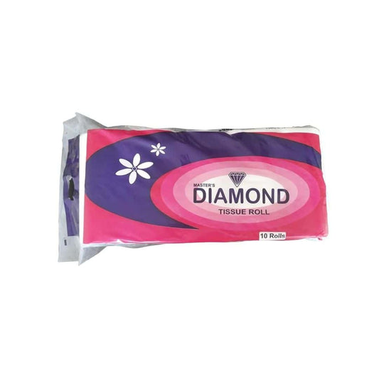 LXINDIA Wipes Diamond 2 Ply Soft Hygienic and Absorbent Toilet Tissue Paper Roll (Pack of 10)