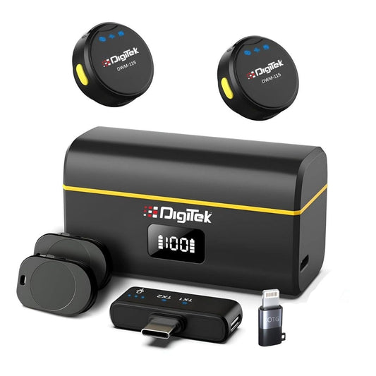 LX INDIA microphone DIGITEK® DWM-115 2-in-1 Wireless Microphone, Magnetic Clip