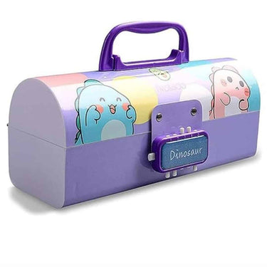 LXINDIA Pencil Box Dinosaur Pencil Box with Code Lock