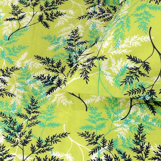 LX INDIA Bedsheet Divine Casa Cotton Bedsheet for Double Bed with 2 Pillow Cover (222 x 254 cm, Fresh Green, Floral)