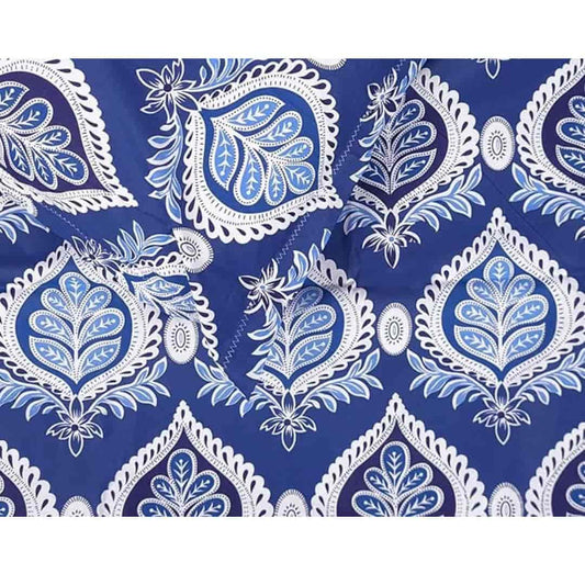 LX INDIA Bedsheet Divine Casa Cotton Bedsheet for Single Bed with 1 Pillow Cover (145 X 223 cm, Floral, Dark Blue)