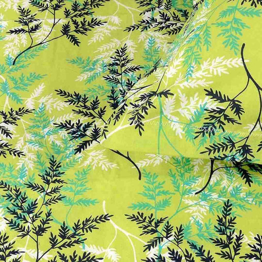 LX INDIA Bedsheet Divine Casa Cotton King Size Bedsheet with 2 Pillow Covers (270 X 270 cm, Fresh Green, Floral)