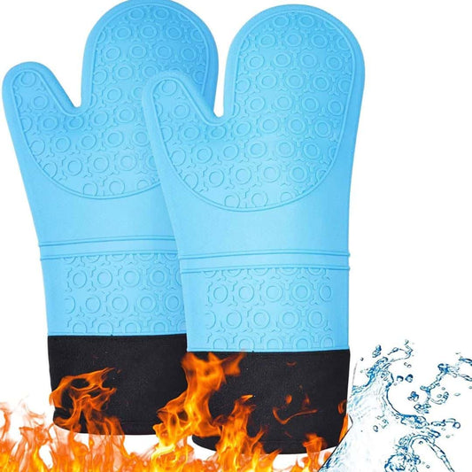LX INDIA Gloves DOCOSS Large Silicone Oven Mitts Cotten Quilted Silicone Heat Proof Kitchen Oven Gloves