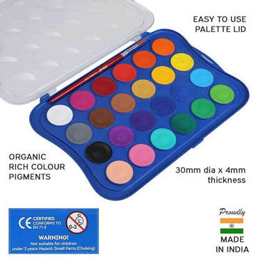 LXINDIA Water colour Doms 24 Shades 30mm Water Colour Cakes