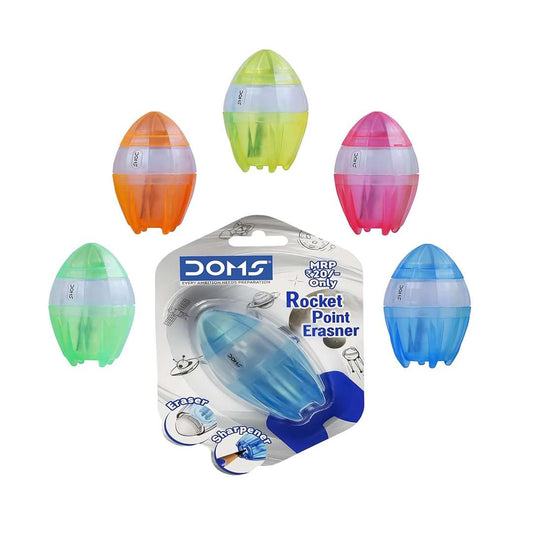 LXINDIA Eraser Doms Non Toxic Rocket Point Erasner Pack of 10