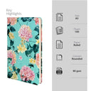 LXINDIA Note pad DOODLE Hard Bound Notebook 160 Ruled Pages (Blush Garden)