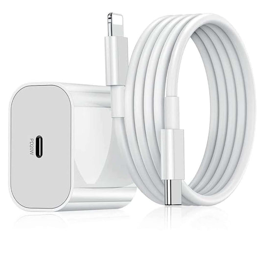 LXINDIA Mobile Charger DR VAKU 20W Fast Charger Adapter With 1 Meter Type C To Lightning Data Cable Pd 2.0 (White)