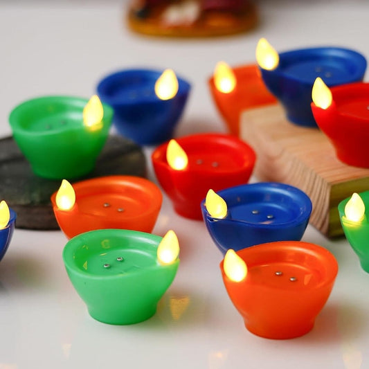 LX INDIA Diyas Dreamica Set of 12 Decorative Water Sensor Diyas
