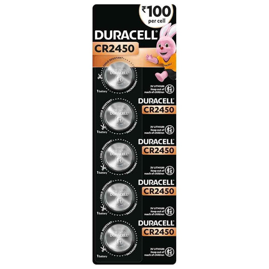 LX INDIA watch battery Duracell 2450 Lithium Coin Battery,Pack of 5