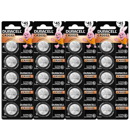LX INDIA watch battery Duracell CR2032 Lithium Coin Battery, Pack of 20