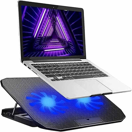 LX INDIA Cooling pad Dyazo Dual Fan Laptop Cooling pad Laptop Stand with Fan (Black)
