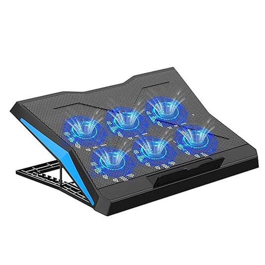 LX INDIA Cooling pad Dyazo Upgraded 6 Fan Laptop Cooling Pad Laptop Stand with Fan Black (Q 26)