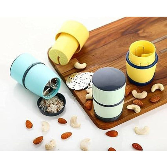 LX INDIA Fruit Cutter E-COSMOS ABS 3 in 1 Plastic Dry Fruit and Paper Mill Grinder Slicer