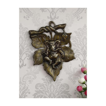 eCraftIndia Antique Finish Dancing Lord Ganesha Wall Hanging