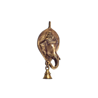 eCraftIndia Lord Ganesh Face Brass Wall Hanging with Bell