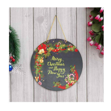 eCraftIndia Merry Christmas and Happy New Year Printed Wall or Door Hanging